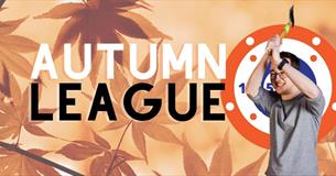 poster of autumn league with image of axe thrower