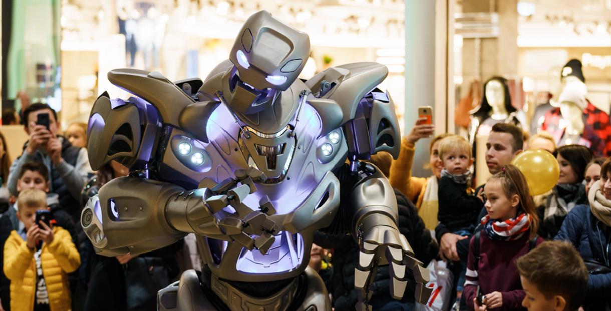 Titan the Robot with children