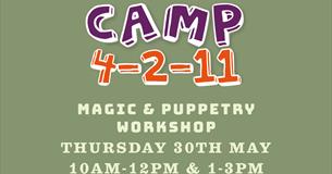 Half Term Magic & Puppetry Workshop with Camp 4-2-11 poster
