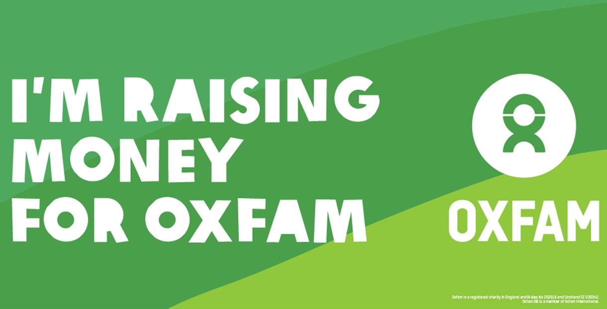 Oxfam logo with statement 'I'm raising money for Oxfam'