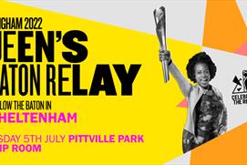 Birmingham 2022 Queen's Baton Relay, follow the baton in Cheltenham