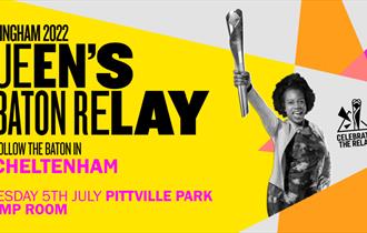 Birmingham 2022 Queen's Baton Relay, follow the baton in Cheltenham