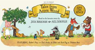 A cartoon image showing the characters from Acorn Wood