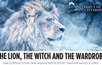 The Lion, The Witch and The Wardrobe performed by University of Gloucestershire students image with a lion.