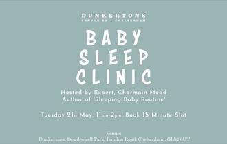 Baby Sleep clinic with Charmain Mead at Dunkertons poster