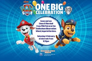 Chase & Marshall from PAW Patrol at Cheltenham Observation Wheel