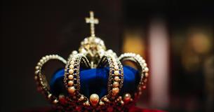 Blue and gold crown