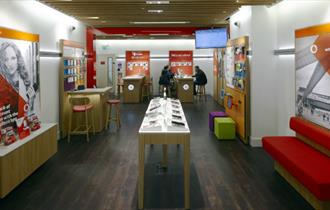 Interior of Vodafone shop