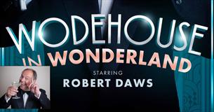 Robert Daws holding a martini for Wodehouse in Wonderland