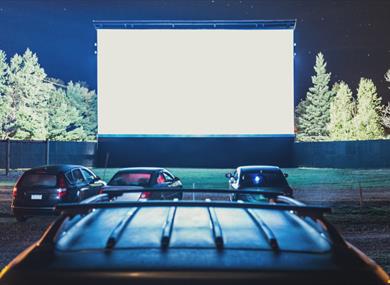 Cars at a drive in theatre