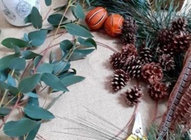 luxury door wreath making workshop,wreath makingh,christmas,crafting