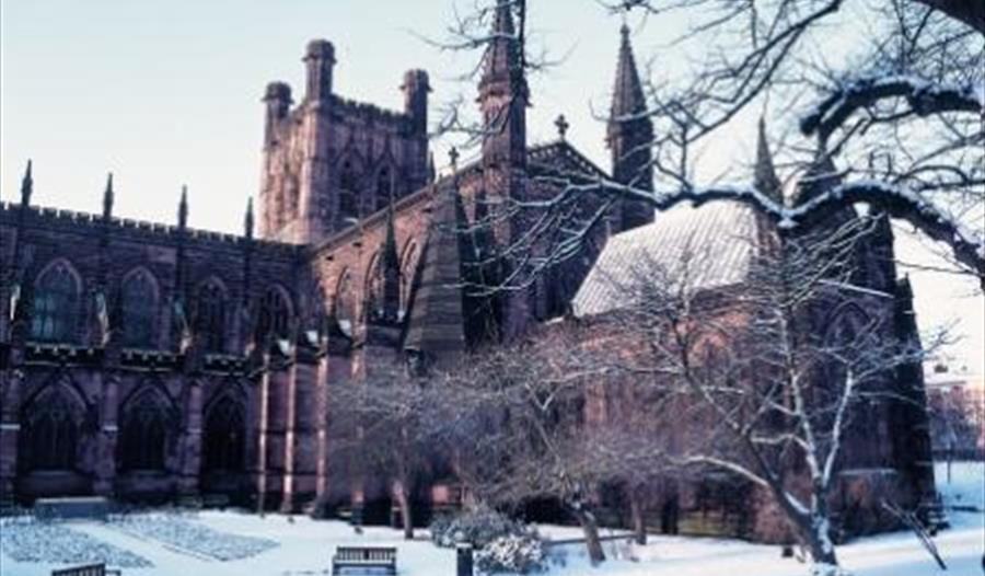 Chester Cathedral in winter