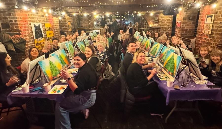 Paint and sip,Telfords Warehouse,Chester,indoor event,paint republic,fun,music