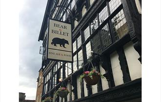 The stunning black and white exterior of the Bear & Billet