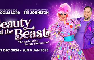 pantomime,beauty and the beast,slapstick,comedy,family show,performance,crewe lyceum theatre