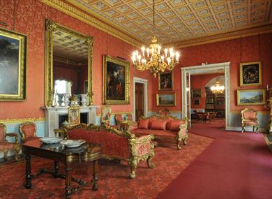 The luxurious drawing room of Tatton Park Mansion