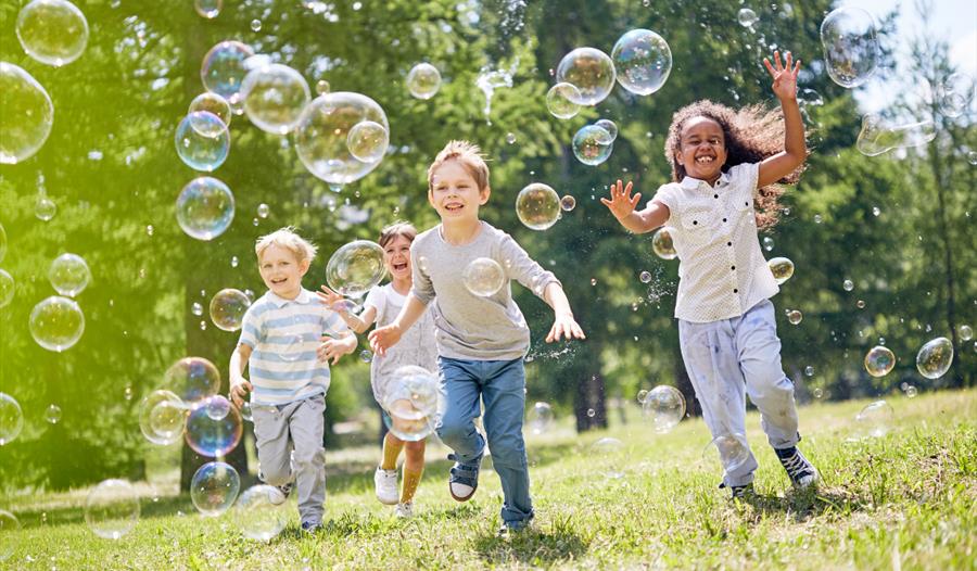 Children and bubbles