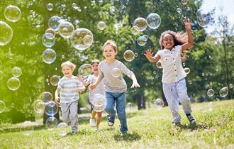 Children and bubbles
