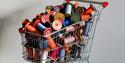 'Fast Fashion' cotton bobbins shopping trolly by Susan Stockwell. Photo credit Peter Abrahams.