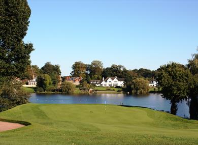 Championship golf course at The Mere Golf Resort with views over the Mere Lake