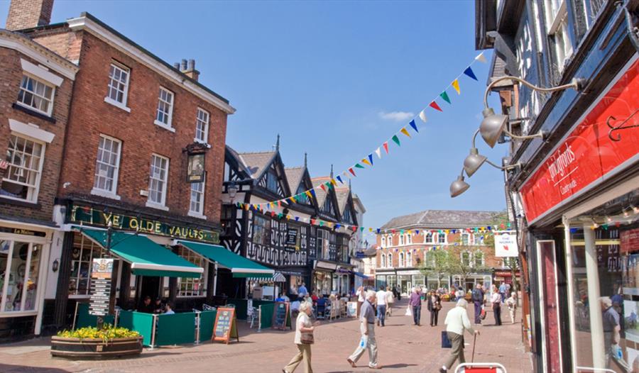 The vibrant town centre of Nantwich