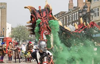 St George's day,celebrations,chester city centre,street performance,school children,parade