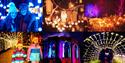 Collage of pictures featuring light displays.