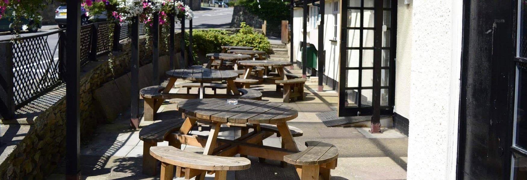 Beer garden at a pub