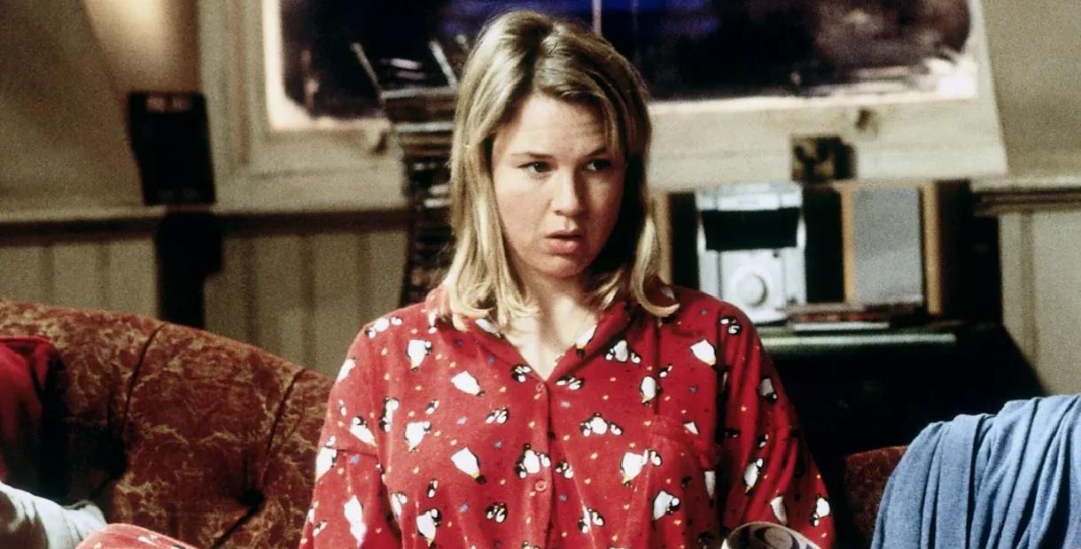 Bridget Jones in her pyjamas