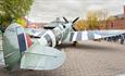 Full size replica Spitfire in Rykneld Square at Chesterfield 1940s Market