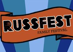 Russfest text on a red banner