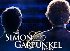 The backs of two heads looking out from a stage into an auditorium, with the text The Simon and Garfunkel Story