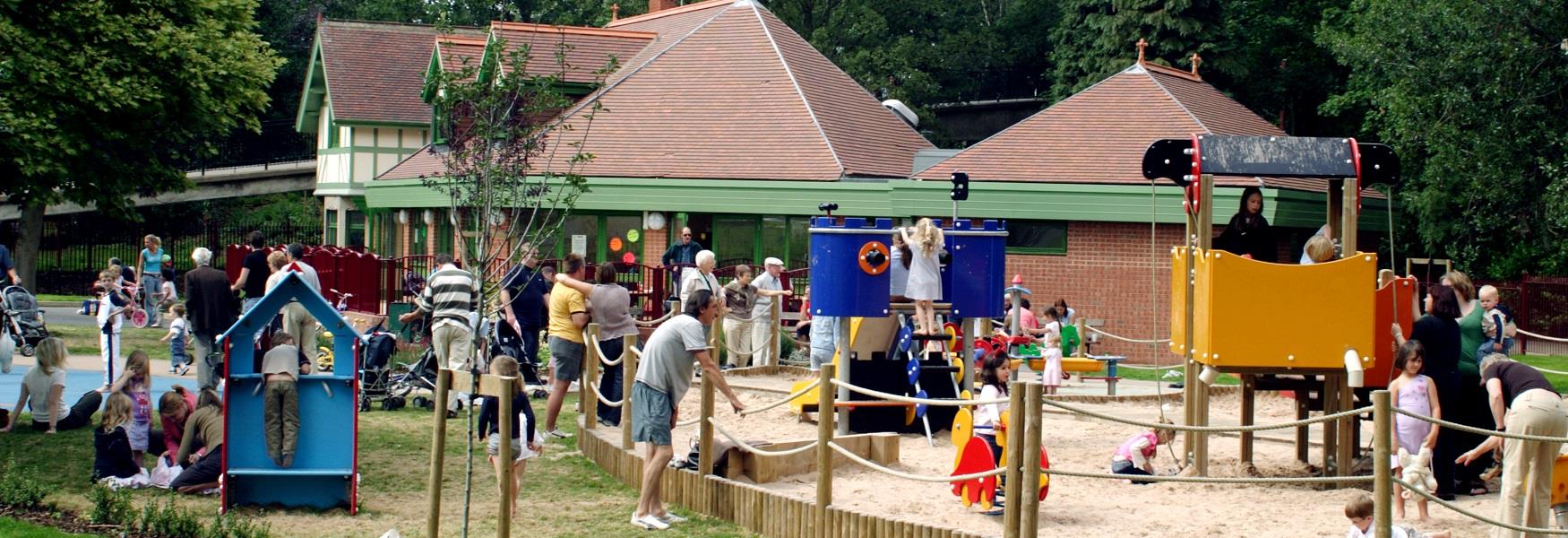 Play area at Queen's Park, Chesterfield