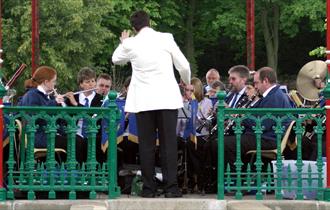 Band on the bandstand in Queen's Park