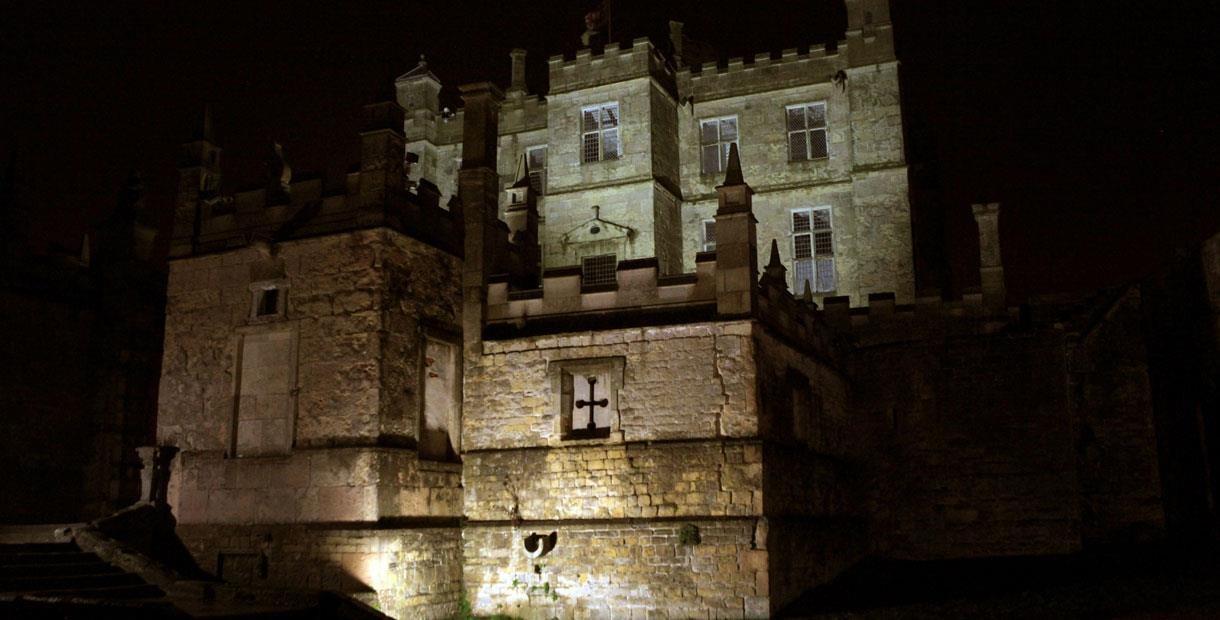 Bolsover Castle light up at night