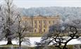 Chatsworth House and Gardens covered in snow