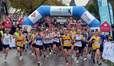 Runners setting off on the Chesterfield 10k. Photo by Brian Eyre, Derbyshire Times