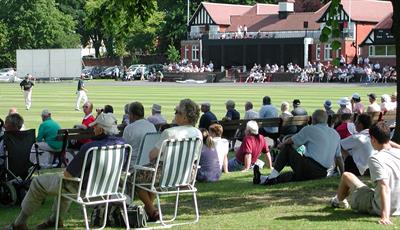 Watching cricket in Queen's Park, Chesterfield