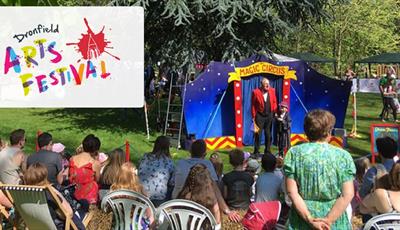 Small glue circus tent at Dronfield Arts Festival