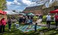 Games and stalls in the garden at Dronfield Hall Barn