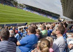 Crowds watching Chesterfield Football match
