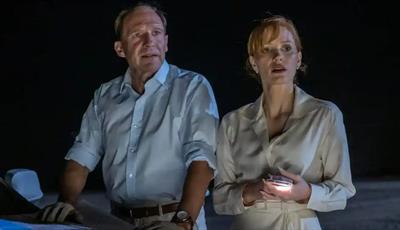 Ralph Fiennes and Jessica Chastain in Forgiven