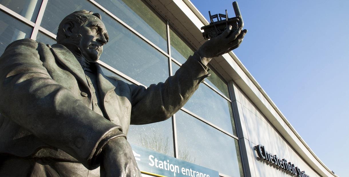 George Stephenson statue at Chesterfield Railway Station