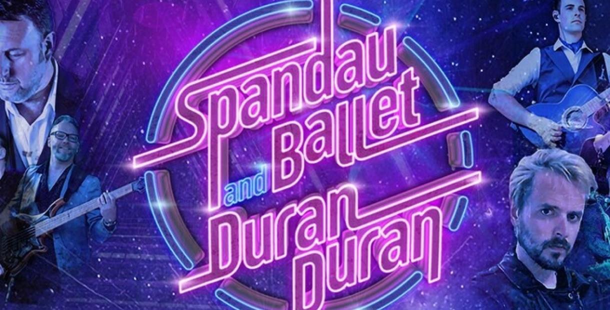 Spandau Ballet and Duran Duran Text in Neon with band members surrounding