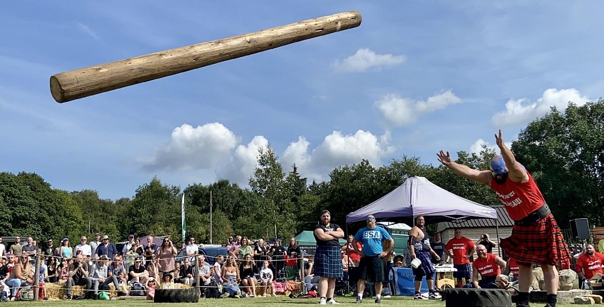 Tossing the Caber at the Peak District Highland Games