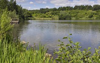 A photo of the lake at Holmewood Valley Park