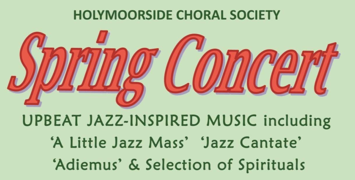 Spring Concert in red text on a green backround