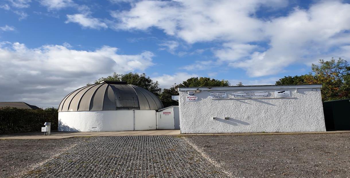 The Chesterfield Observatory, a white building with a large dome.