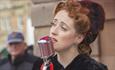 Natasha Harper singing at Chesterfield 1940s Market