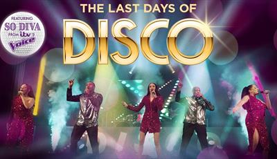 Four singers with microphones. Above them the text reads The Last Days of Disco